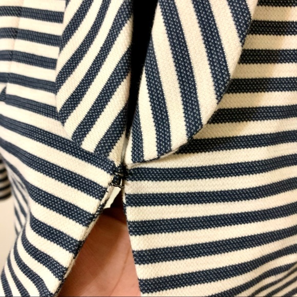 Ann Taylor Navy Stripe Cotton Blend Blazer Jacket Size 2P - Picture 7 of 11